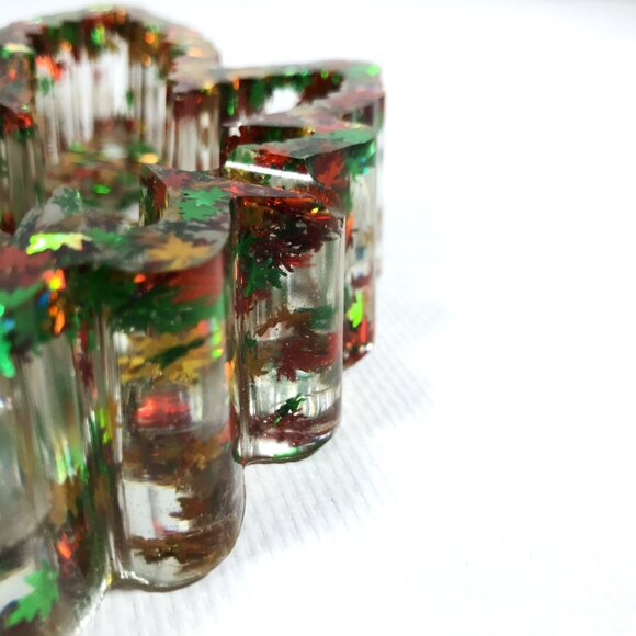 Resin Ashtray with Leaves Handmade Leaf - Picture 6 of 8